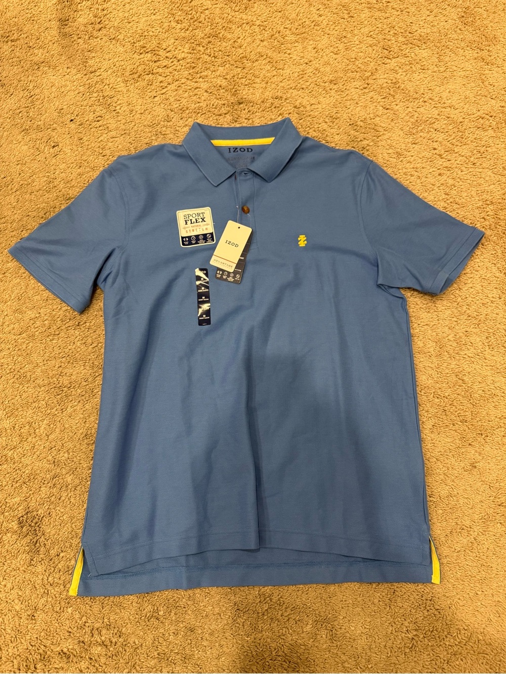 IZOD Advantage Performance Polo Shirt Men’s Medium Blue Sport Flex Stretch NWT